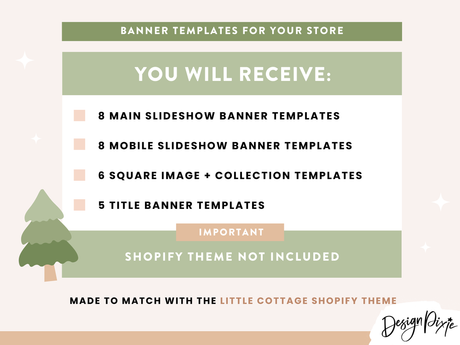 Cottagecore Christmas Shop Banner Templates