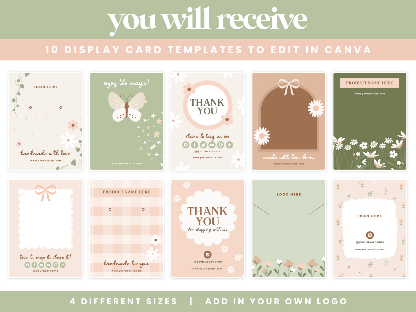 Cottagecore Display Card Templates - Design Pixie