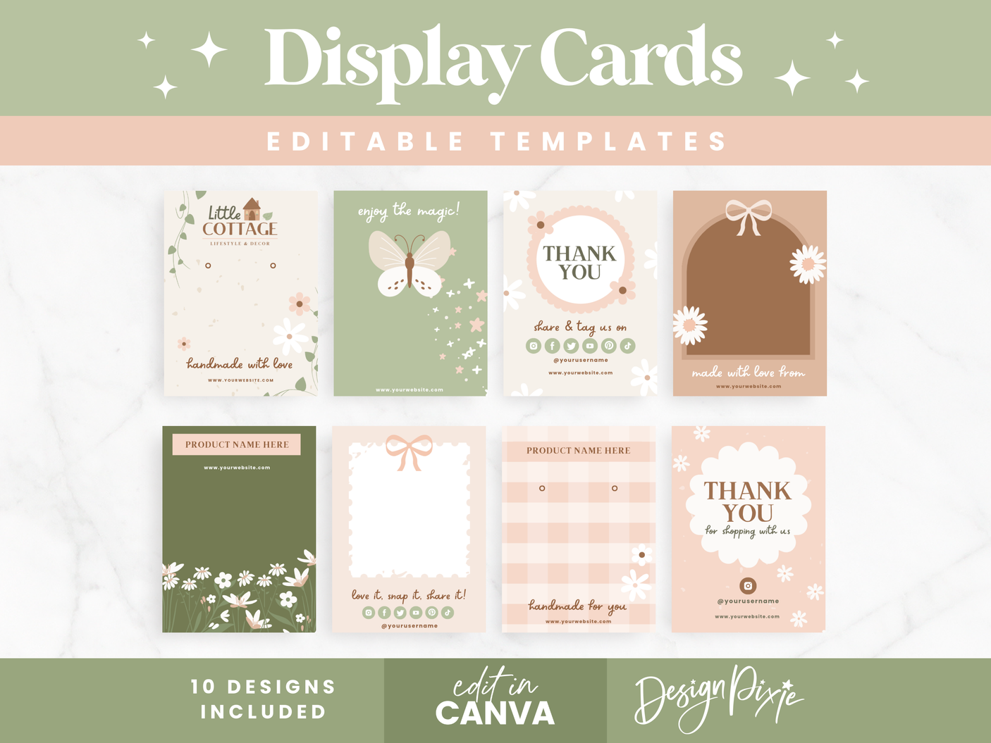 Cottagecore Display Card Templates - Design Pixie