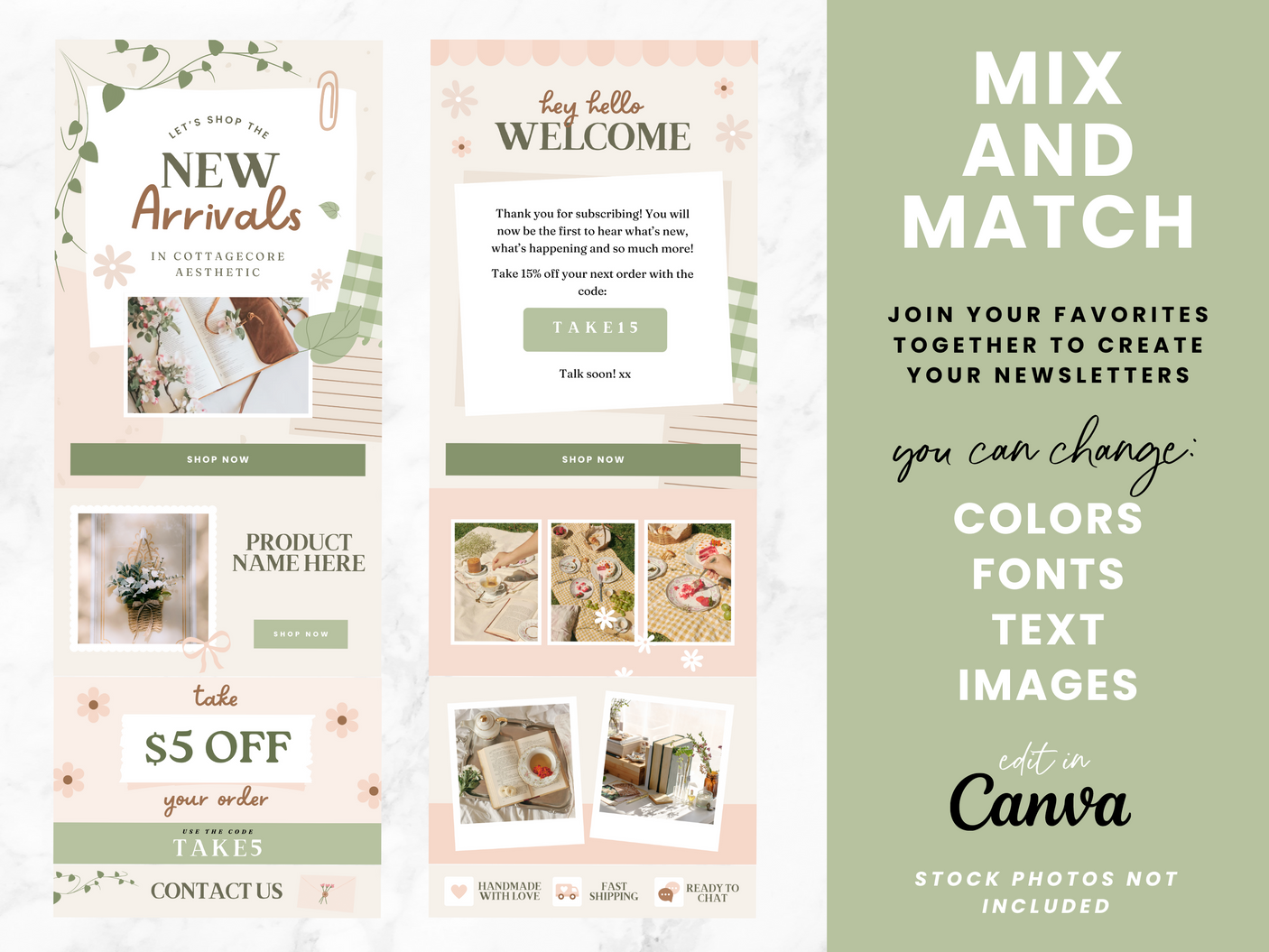 Cottagecore Email Marketing Templates - Design Pixie