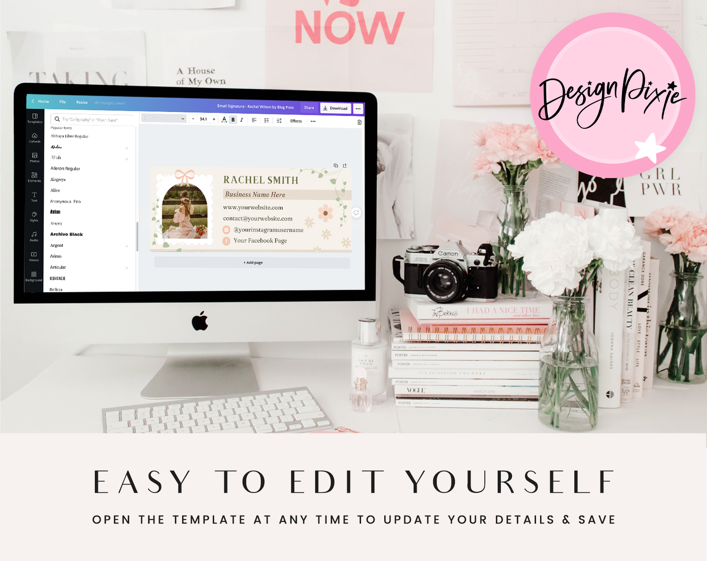 Cottagecore Email Signature Template - Design Pixie