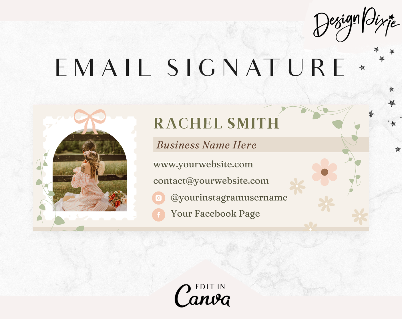 Cottagecore Email Signature Template - Design Pixie