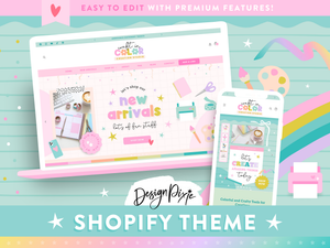 Craft Shopify theme in cute pastel rainbow colors for crafters and creatives