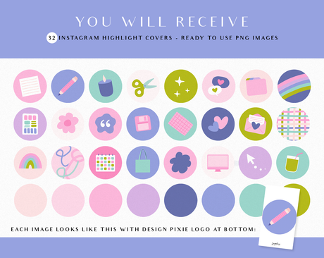 Cute Digital Instagram Highlight Icons