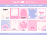 Girly Pink Display Card Templates