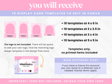 Girly Pink Display Card Templates