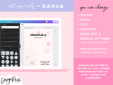 Girly Pink Display Card Templates