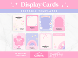 Girly Pink Display Card Templates