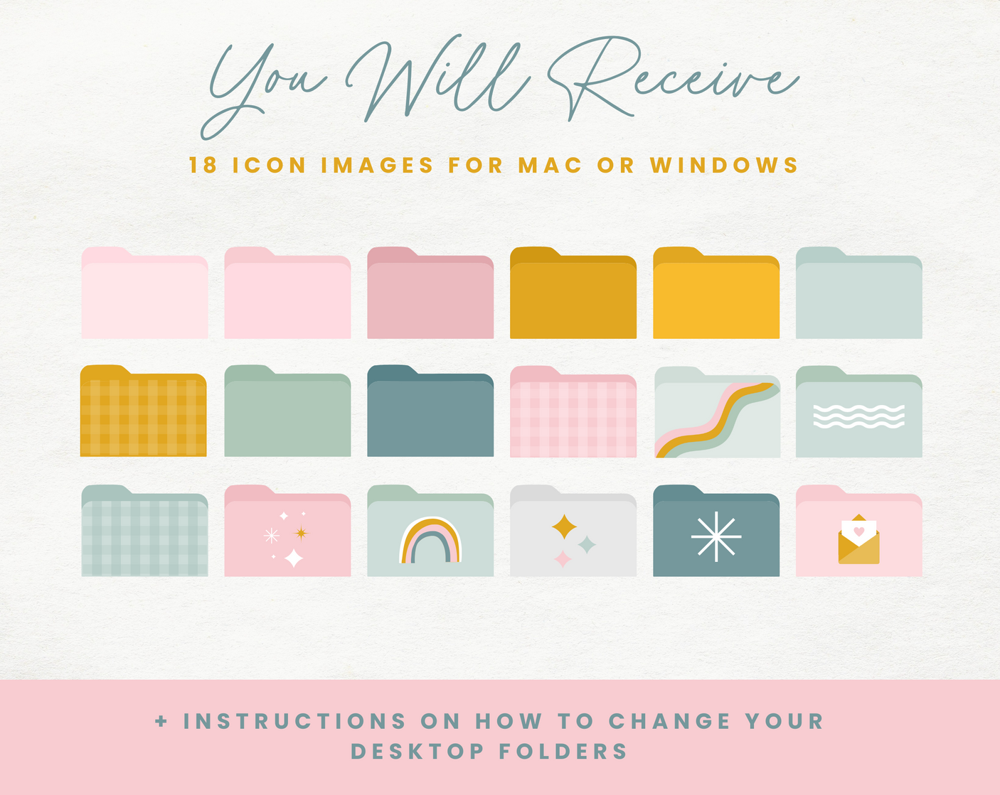 Pastel Desktop Folder Icons - Design Pixie