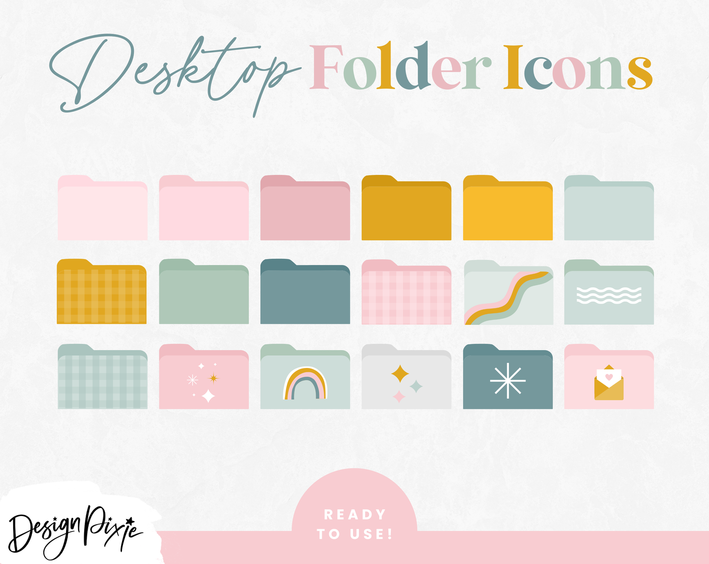 Pastel Desktop Folder Icons - Design Pixie