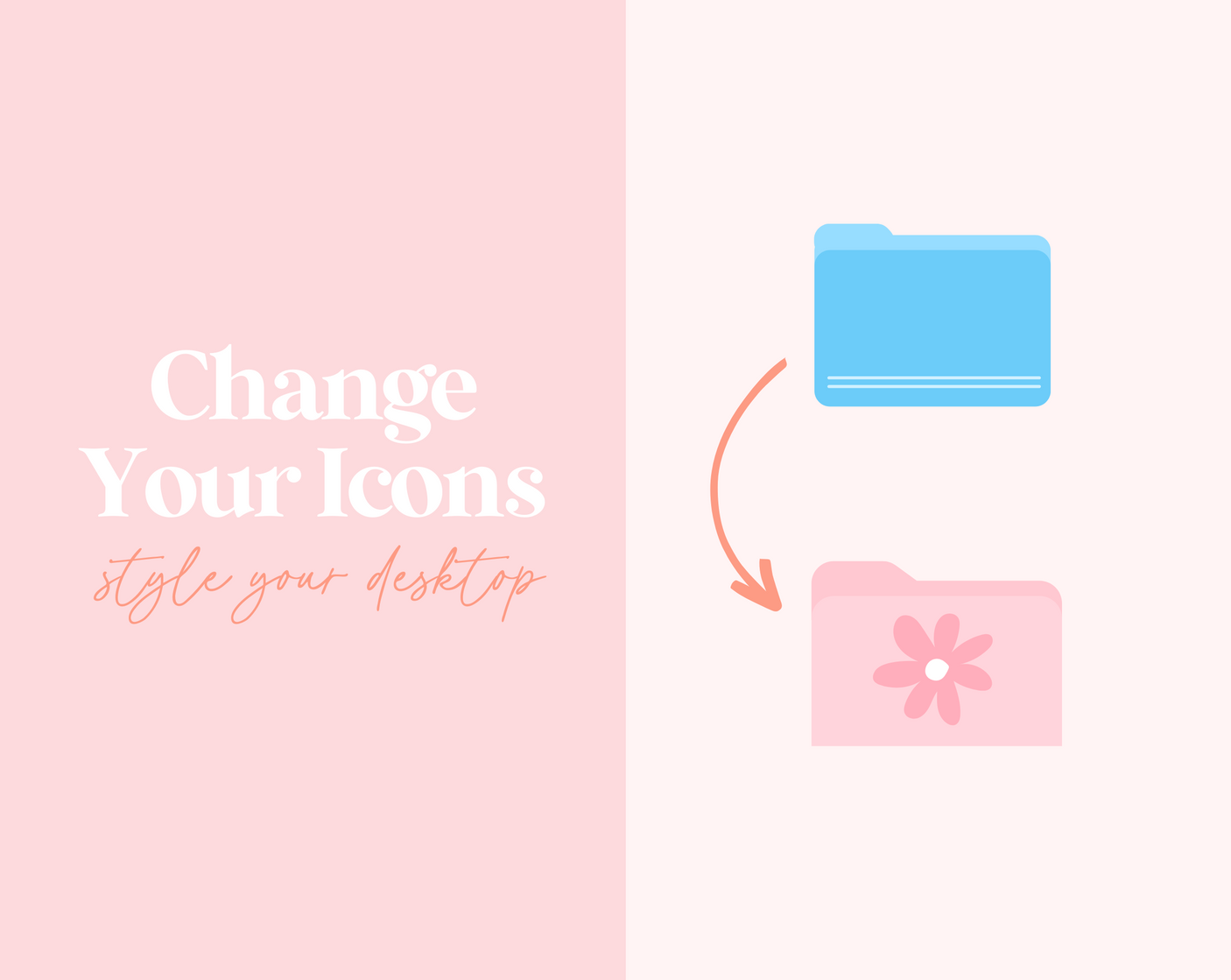 Sweet Peach Desktop Folder Icons - Design Pixie