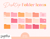 Sweet Peach Desktop Folder Icons - Design Pixie