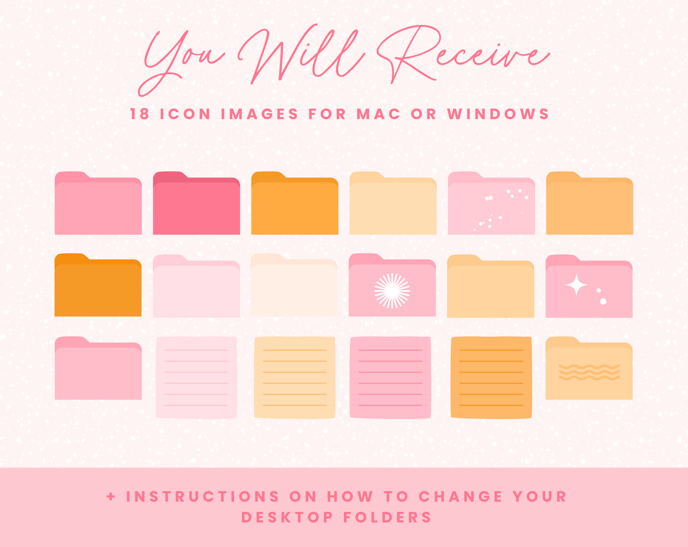 Candy Wishes Desktop Folder Icons - Design Pixie