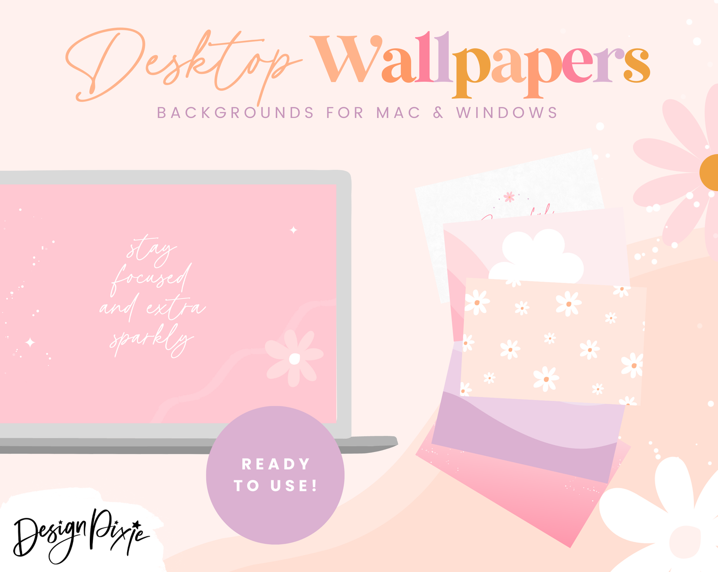 Daisy Days Desktop Wallpapers - Design Pixie