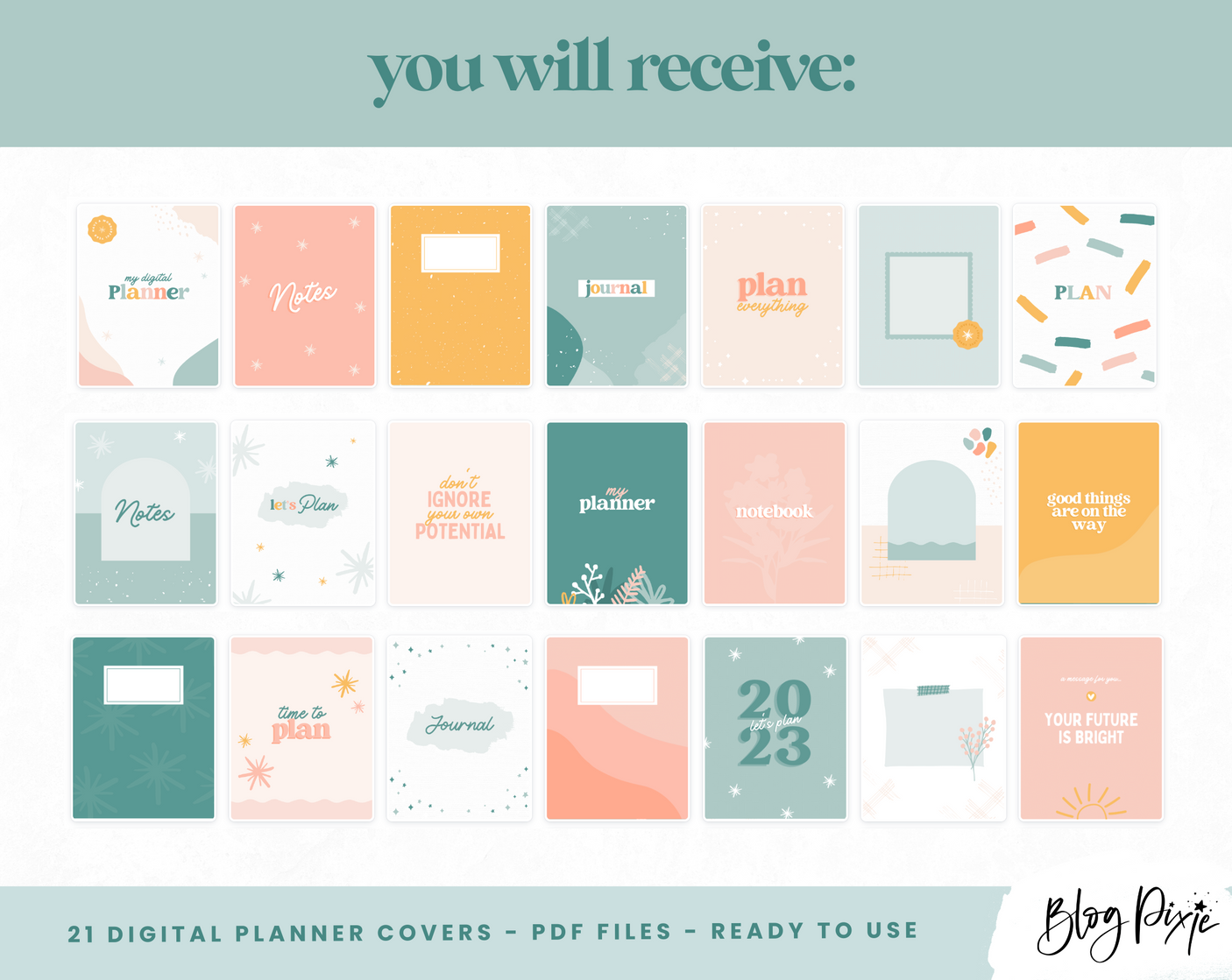 Digital Planner Covers - Enchanting Patterns - Design Pixie