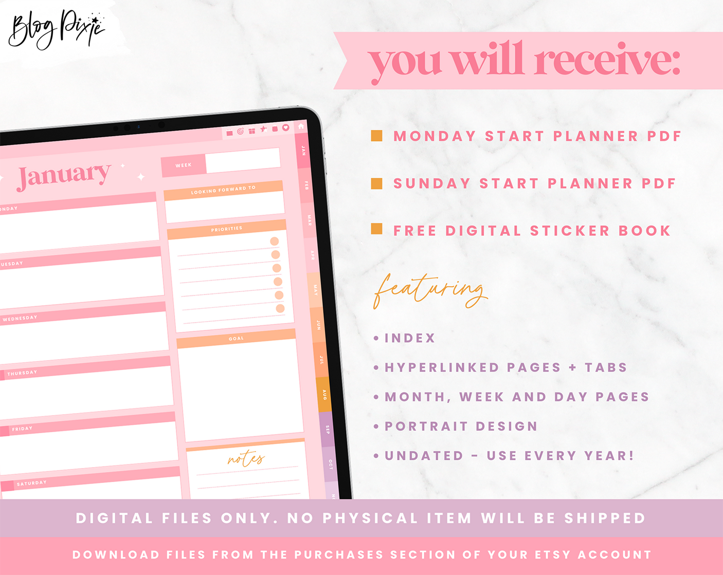 Pink Digital Planner - Design Pixie