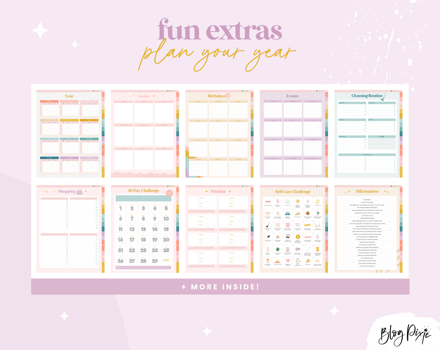 Rainbow Digital Planner - Design Pixie