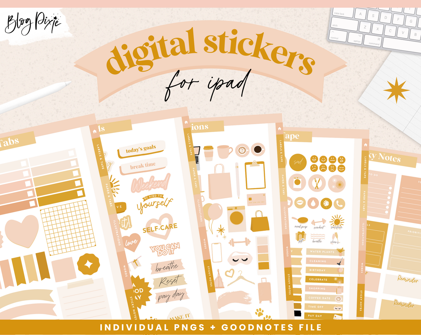 Digital Stickers - Sunshine Vibes - Design Pixie