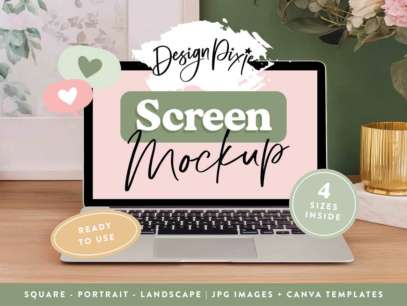 Olive Green MacBook Mockup