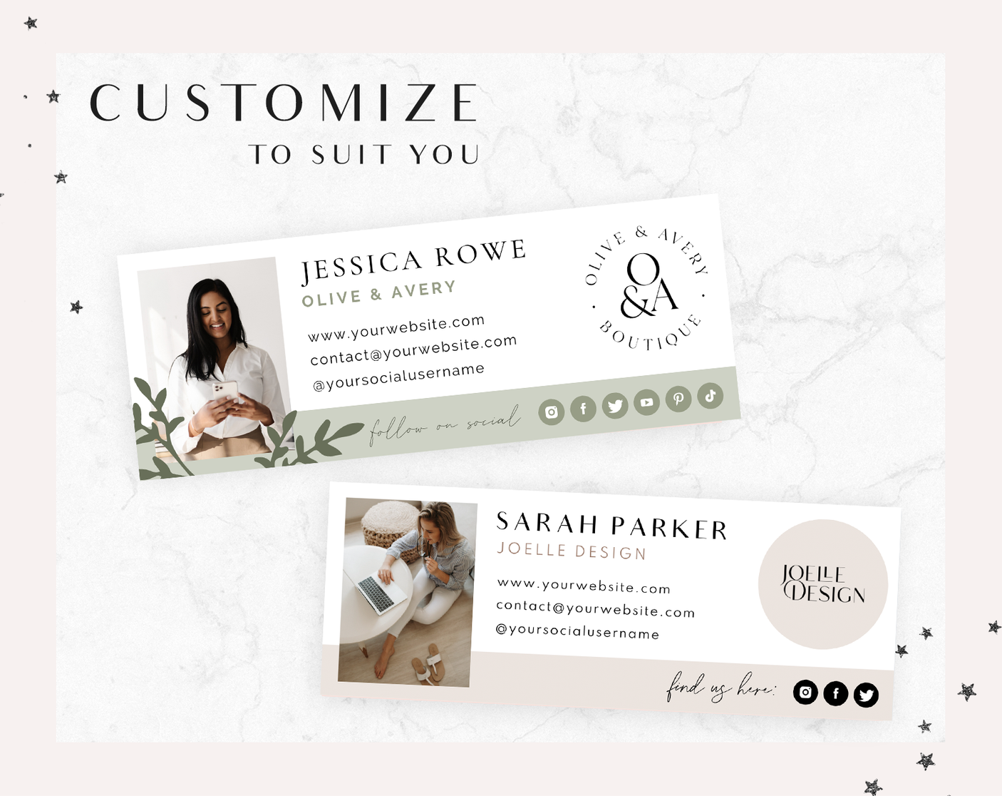 Olive Green Email Signature Template - Design Pixie