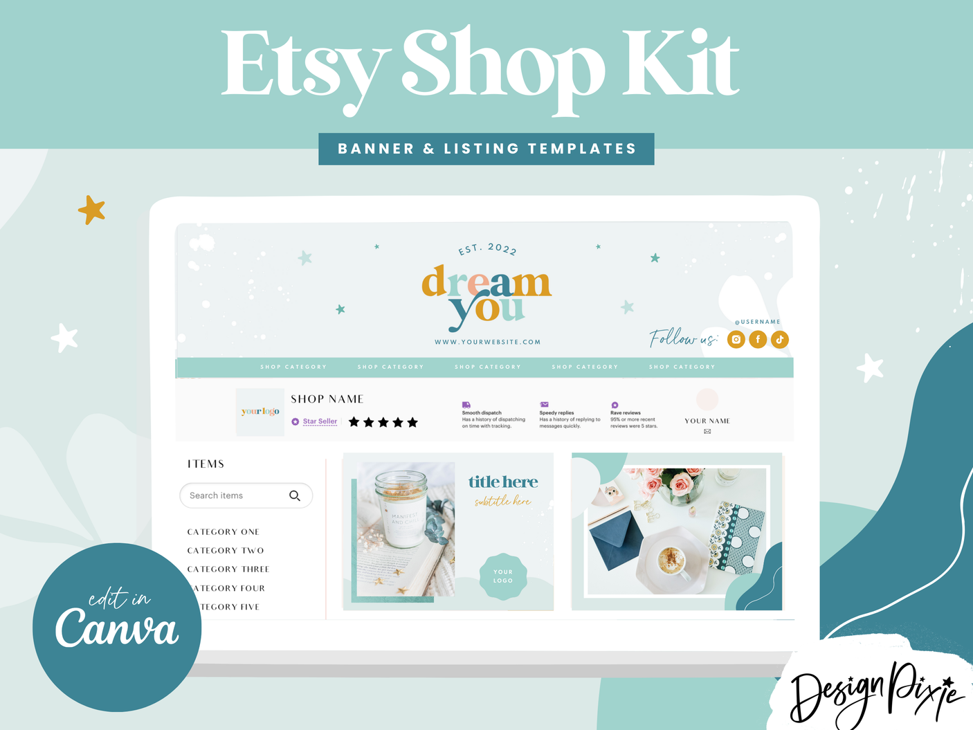 Dream You Etsy Shop Kit - Design Pixie