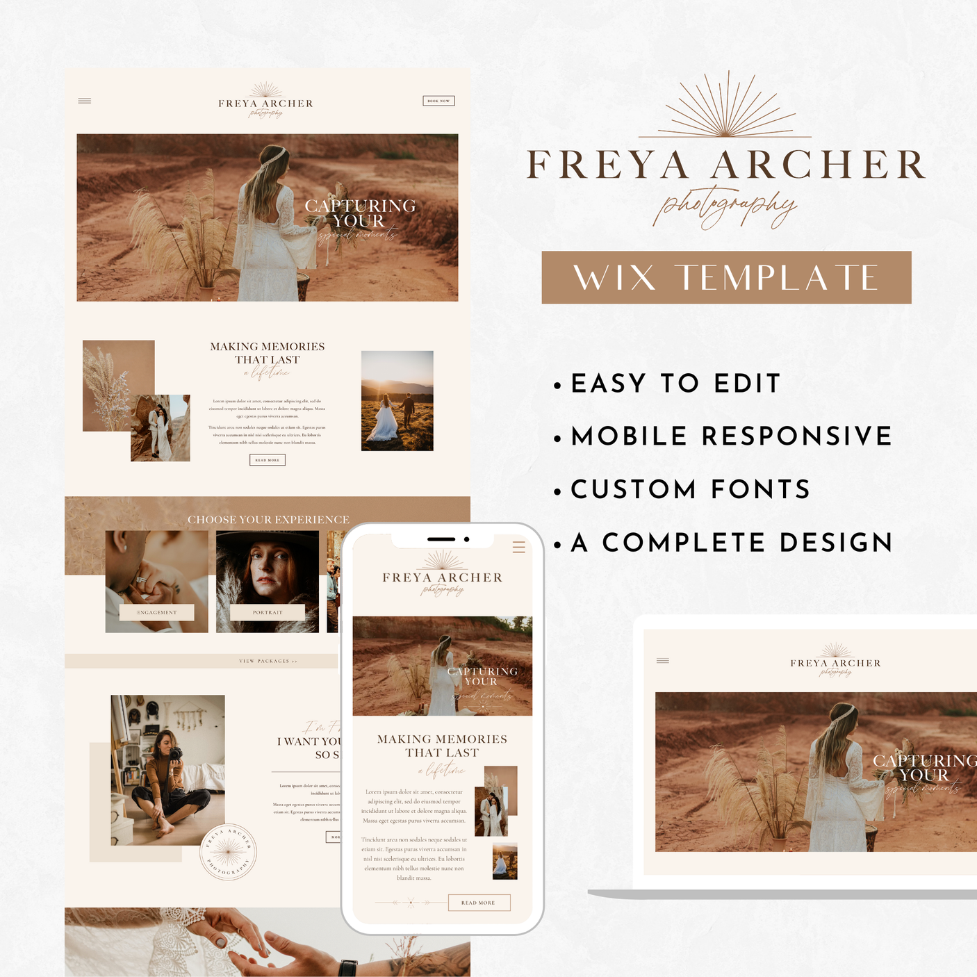 Freya Archer Wix Template - Design Pixie