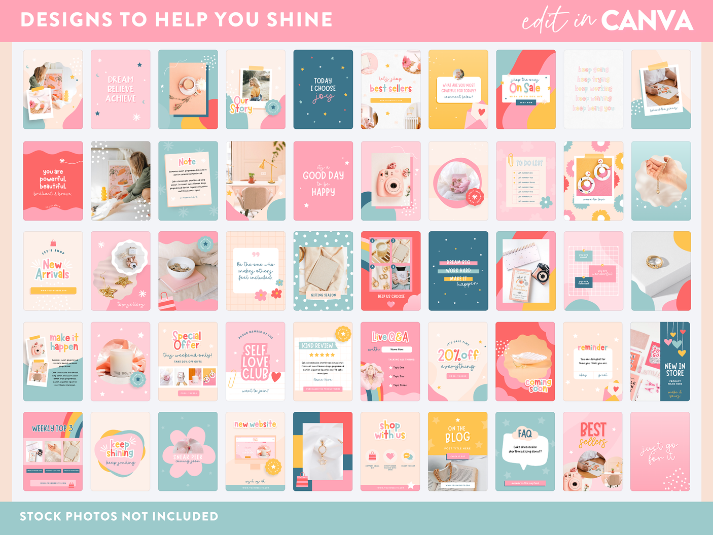 Fun Bright Instagram Templates