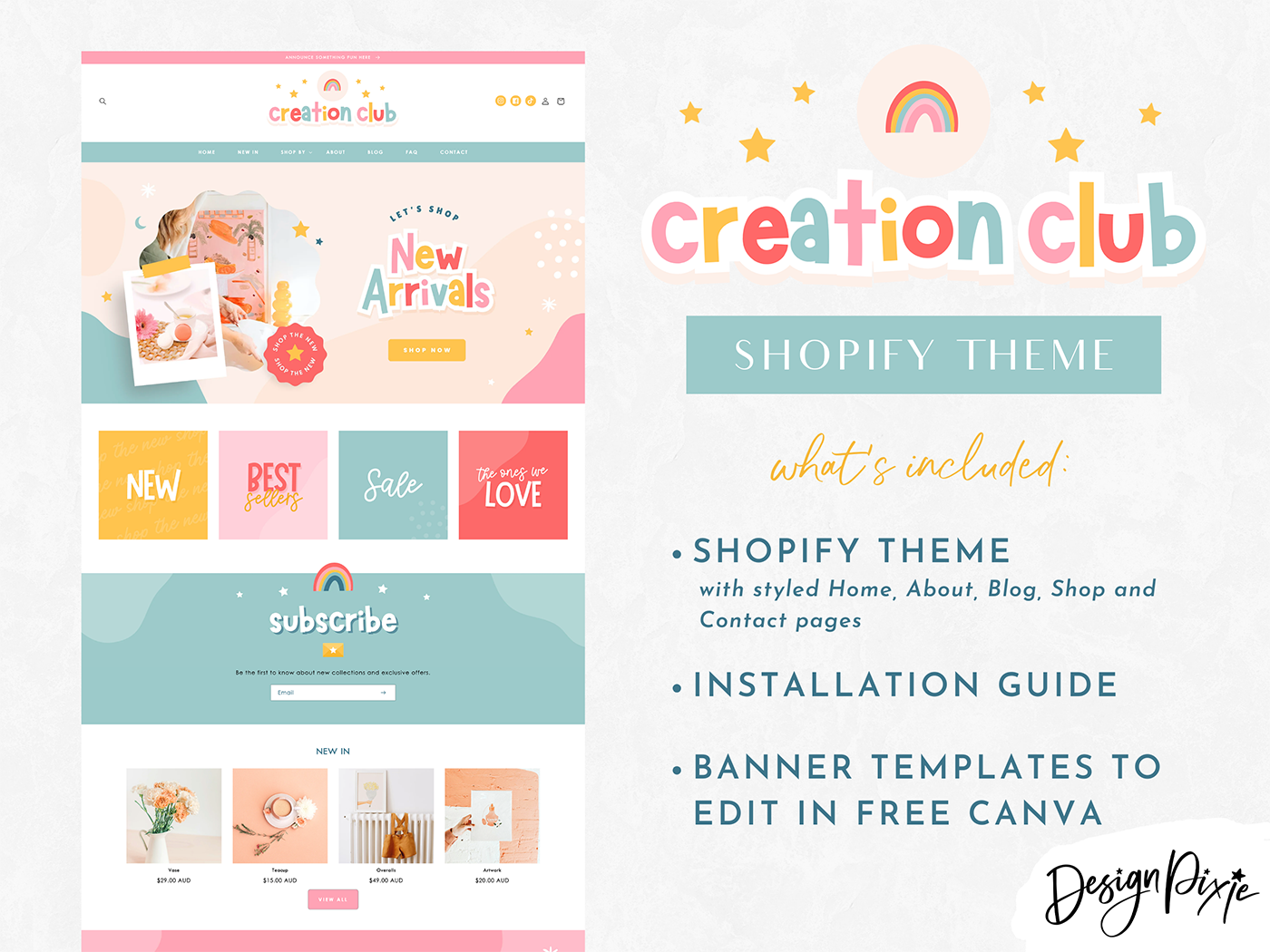 Creation Club Shopify Theme - Design Pixie