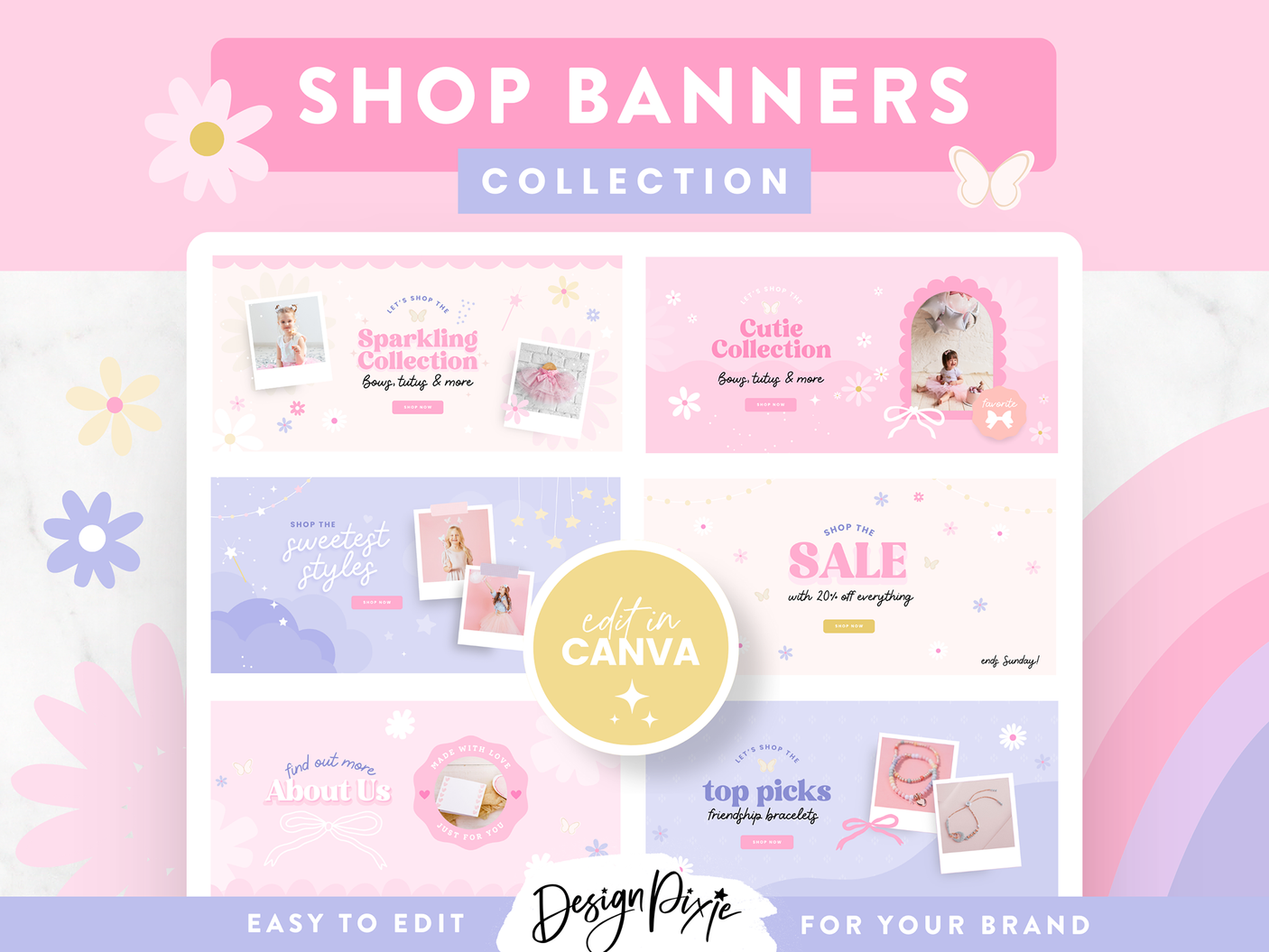 Girly Pink Shopify Banner Templates