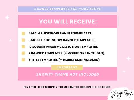 Girly Pink Shopify Banner Templates