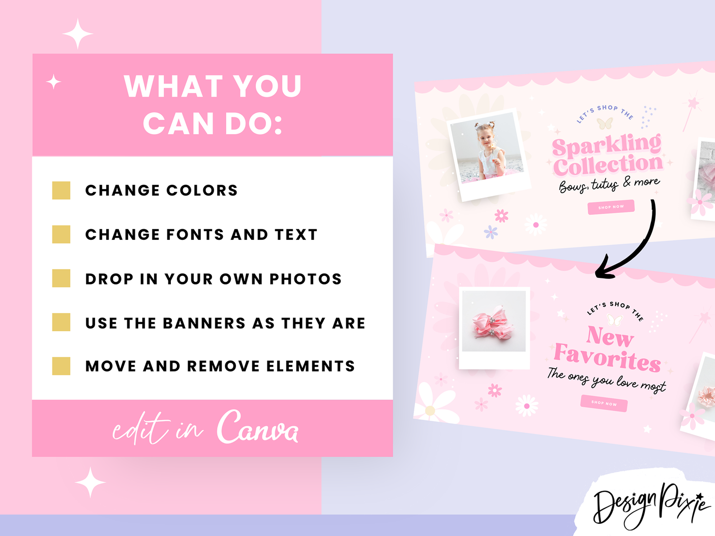 Girly Pink Shopify Banner Templates