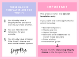 Girly Pink Shopify Banner Templates