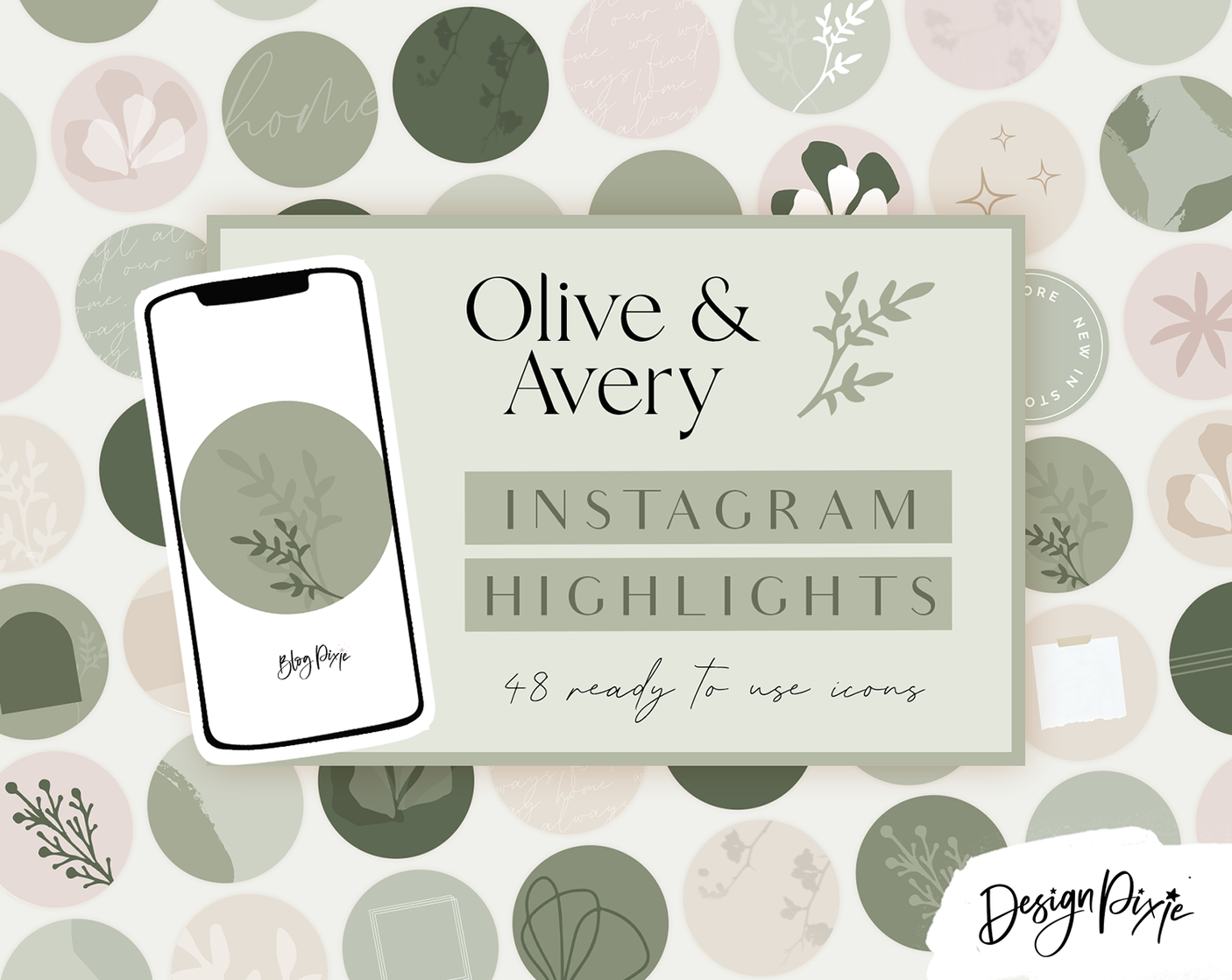 Olive Green Instagram Highlight Icons - Design Pixie