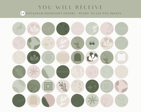 Olive Green Instagram Highlight Icons - Design Pixie