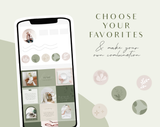 Olive Green Instagram Highlight Icons - Design Pixie