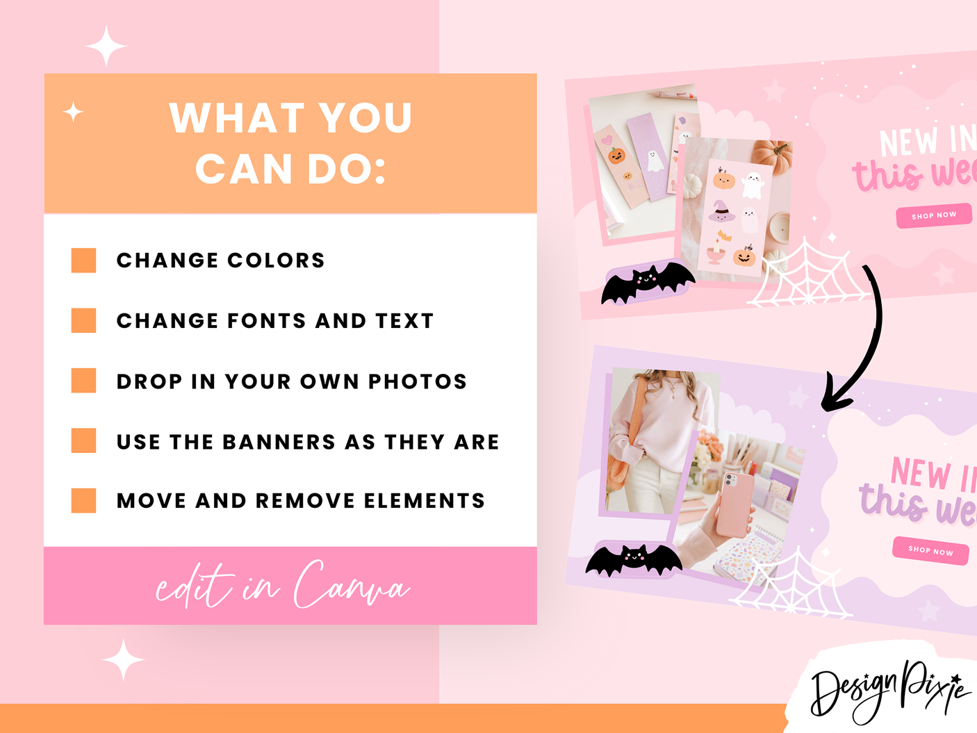 Cute Fall Halloween Shopify Banners