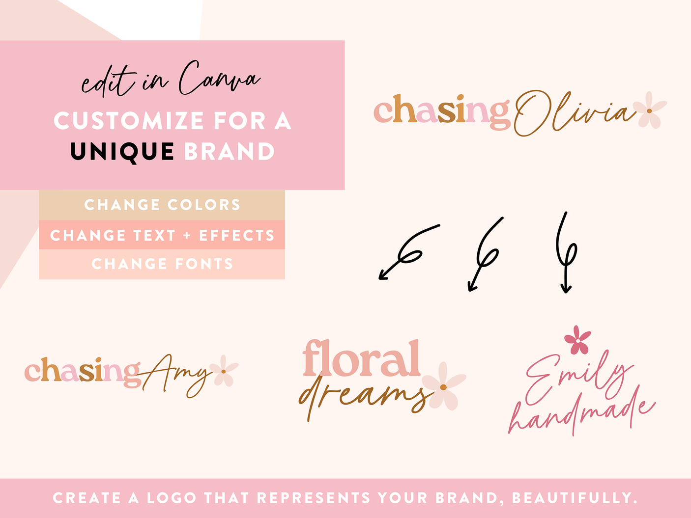 Boho Floral Logo Template