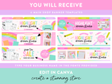 Rainbow Highlighter Etsy Shop Banner Templates
