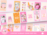 Hot pink Instagram story templates
