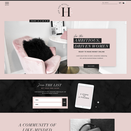 Her Side Hustle Wix Template - Design Pixie