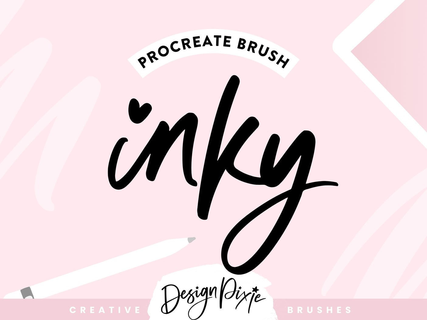 Inky Procreate Lettering Brush - Design Pixie