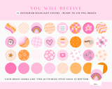 Pink Retro Instagram Highlight Icons - Design Pixie