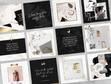 Black Gold Instagram Post Templates - Design Pixie