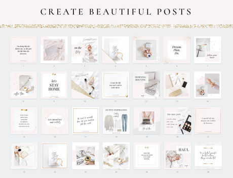 Blush Gold Instagram Post Templates - Design Pixie