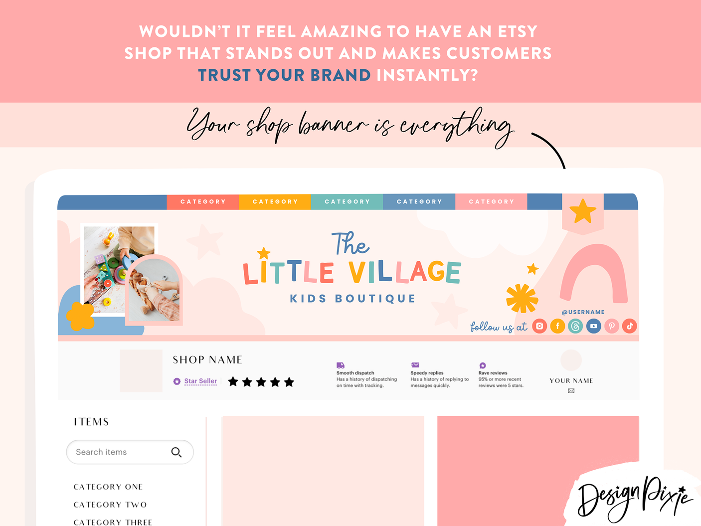 Kids Toy Shop Etsy Banners