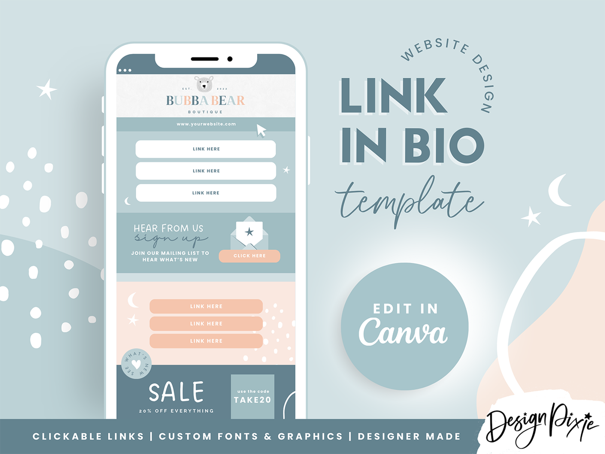 Link In Bio Template - Bear – Design Pixie