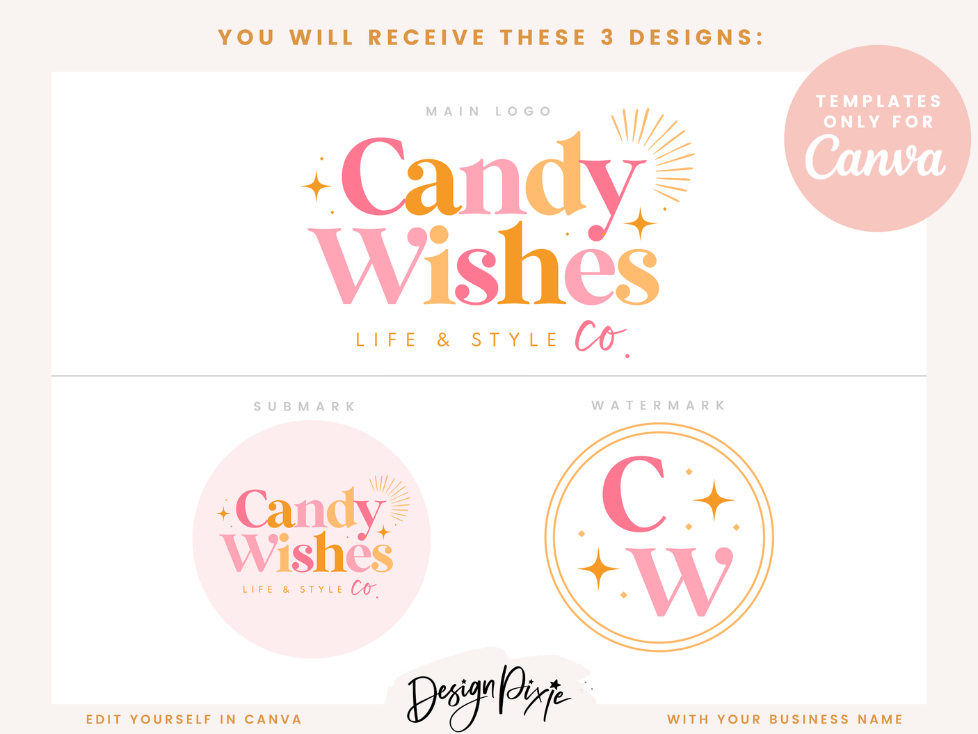 Candy Wishes Logo Template - Design Pixie