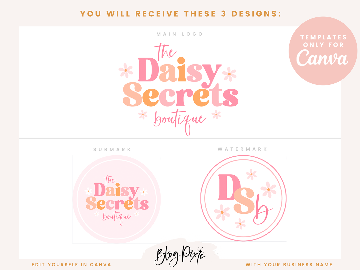 Daisy Secrets Logo Template - Design Pixie