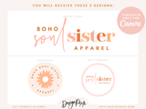 Boho Soul Sister Logo Template - Design Pixie