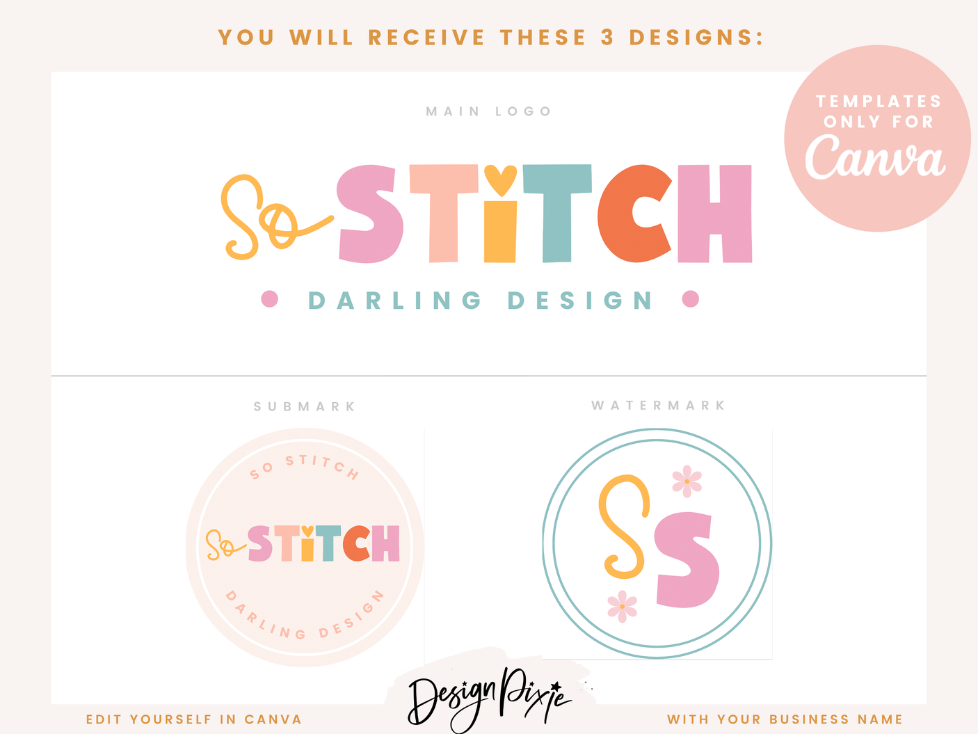 So Stitch Logo Template - Design Pixie